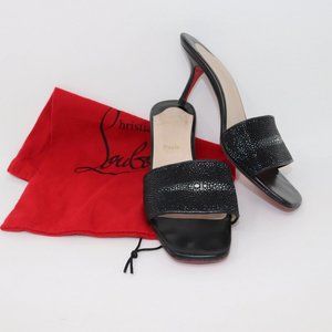 Christian Louboutin 37 Stingray Vintage Mule Sandal Slides Genuine Exotic Skin